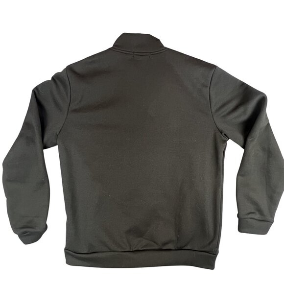 Mens XL Jacket Black Green Full Zip Mock Neck Casual Outdoor Pockets Windbreaker - Picture 2 of 9